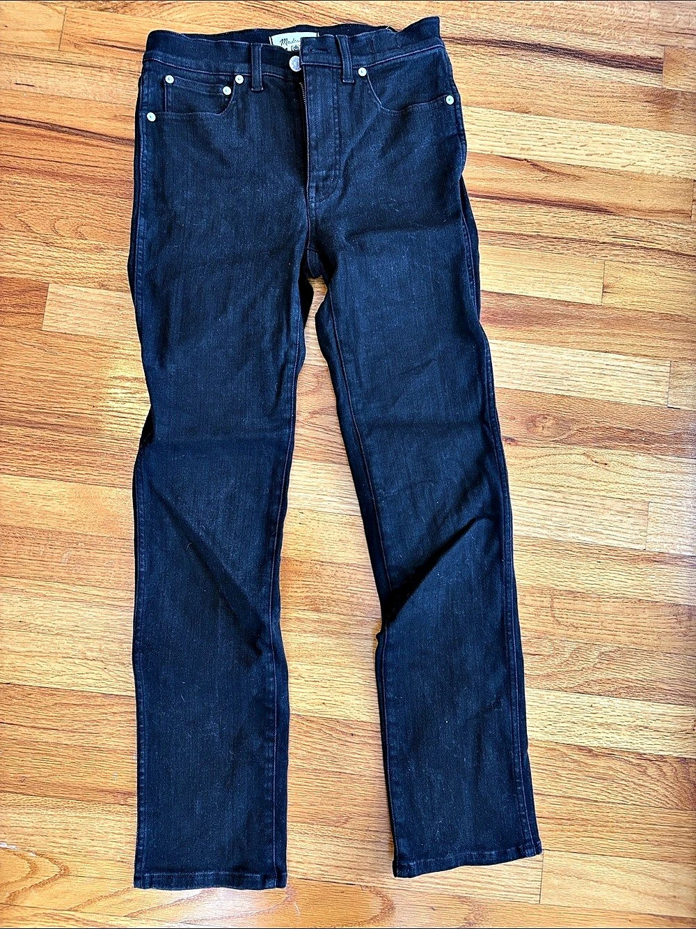 Madewell Mid-Rise Stovepipe Jeans in Black Wash Black Jeans Waist 27